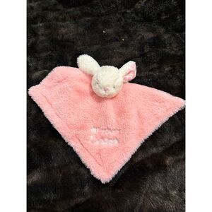 MTY My First Easter Bunny Rabbit Lovey Rattle pink Plaid 13" Security Blanket